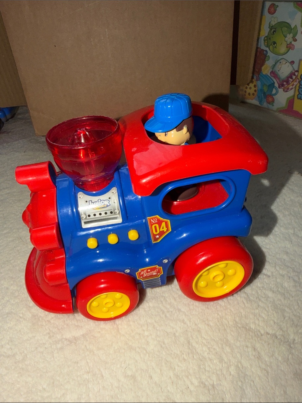 Blue and Red Toy Train with Driver - Kids Toys